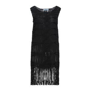 NEW Blumarine Fringe Macrame Midi Dress Sz 8 Made in Italy